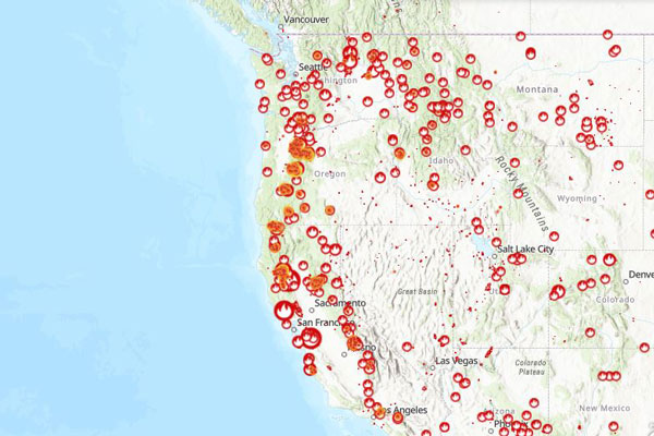 wildfire map