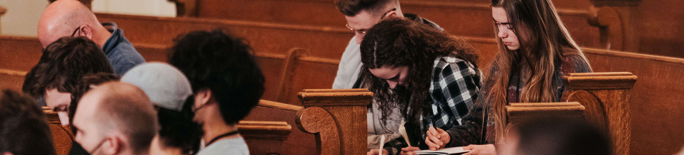 students in church
