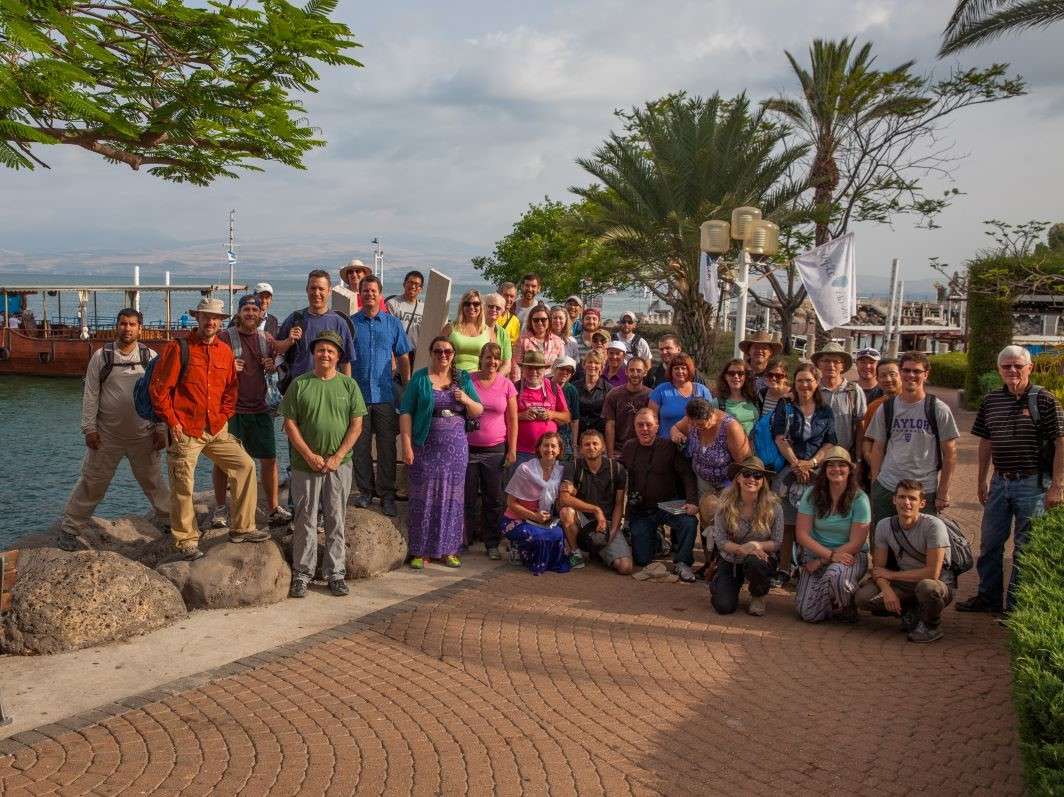 students and faculty sea of galilee